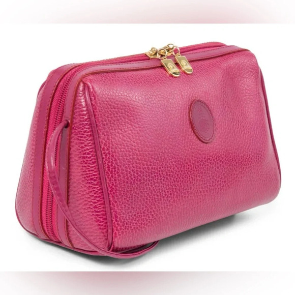🩷Mark Cross Hot Pink Pebble Leather Messenger Bag - Picture 9 of 9
